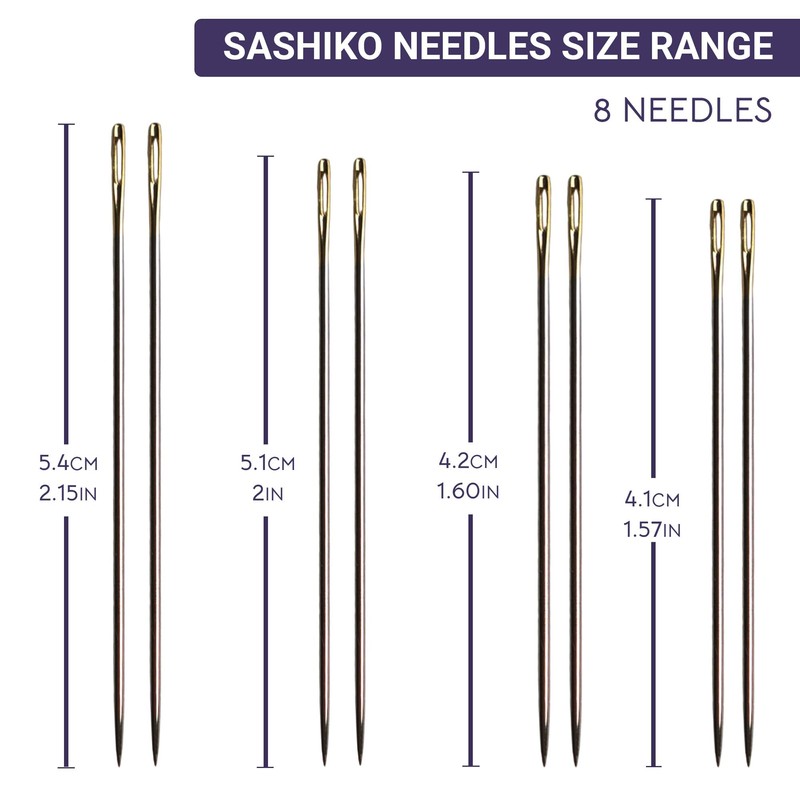 The Quilted Bear Gold Eye Sashiko Embroidery Needles, Assorted Sizes