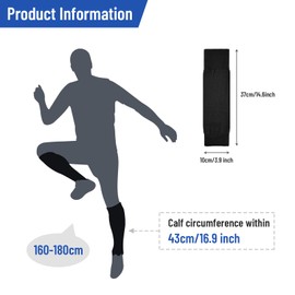 Peaken Football Sock Sleeve, 3 Pair Team Leg Sock Black Sock Sleeve Football for Football Running or Training Beginner (Adult, Black)