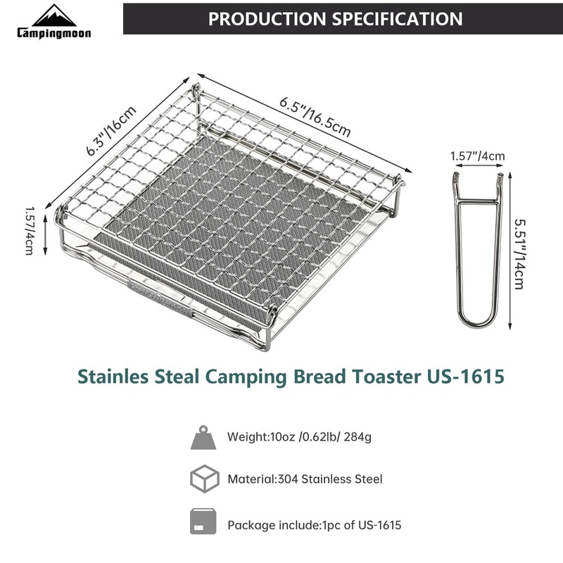 Campingmoon Camping Bread Toaster Folding Camp Stove Toaster Gas Fire