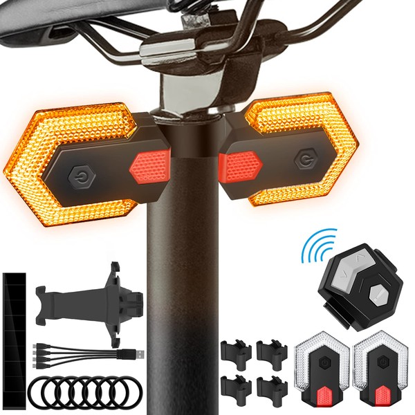 Palumma Bicycle Tail Light, Turn Signal Light, Rear Light, Waterproof,