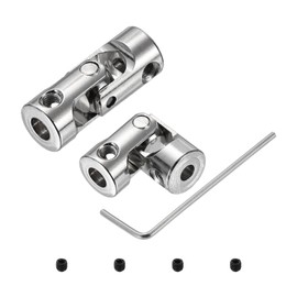 sourcing map 2pcs Universal Joint Shaft Coupling, 3.17mm to 4mm Inner Dia Rotatable Steering Shaft U Joints Coupler with Screws & 1.5mm Wrench for RC Car, Robot, Boat Drive Ship Motor Use