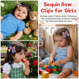 Colorful Glitter Fable Hair Bows Alligator Clips Christmas Festival Hair Accessories for Little Girls Toddlers Kids