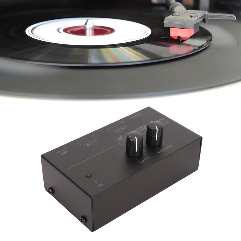Phono Turntable Preamp Ultra Low Noise Independent Volume Control Phono