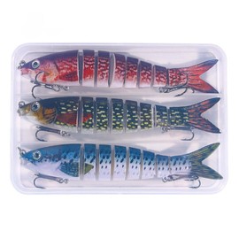 Aoxwomens Fishing Lures Kits Lifelike Multi Jointed Fishing Swimbait for Freshwater and Saltwater,Fishing Plugs Crankbaits for Topwater Bass Salmon Trout (3TY-05)