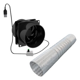STARTIST Ventilation Fan, USB Pipe Fan, Duct Ventilation Fan, Exhaust Fan, Pipe Fan, Adjustable Airflow, Quiet, Greenhouse Ventilation Fan, Camping Window, Laundry Room, Toilet, Bathroom Attic, Dual