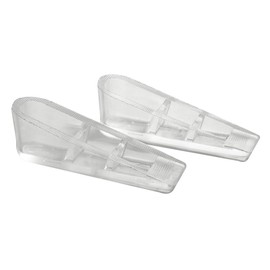 HealthAndYoga™ Anti-Skid, Clear PVA Door Wedge Stoppers - Antifragile, Durable Door Stoppers for Bottom of Door - Clear Door Stops Plastic Wedges - Set of 2