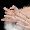 ALLEVG Nail Tips, Long, 24 Pieces, Summerlike Flesh Nails, Transparent,