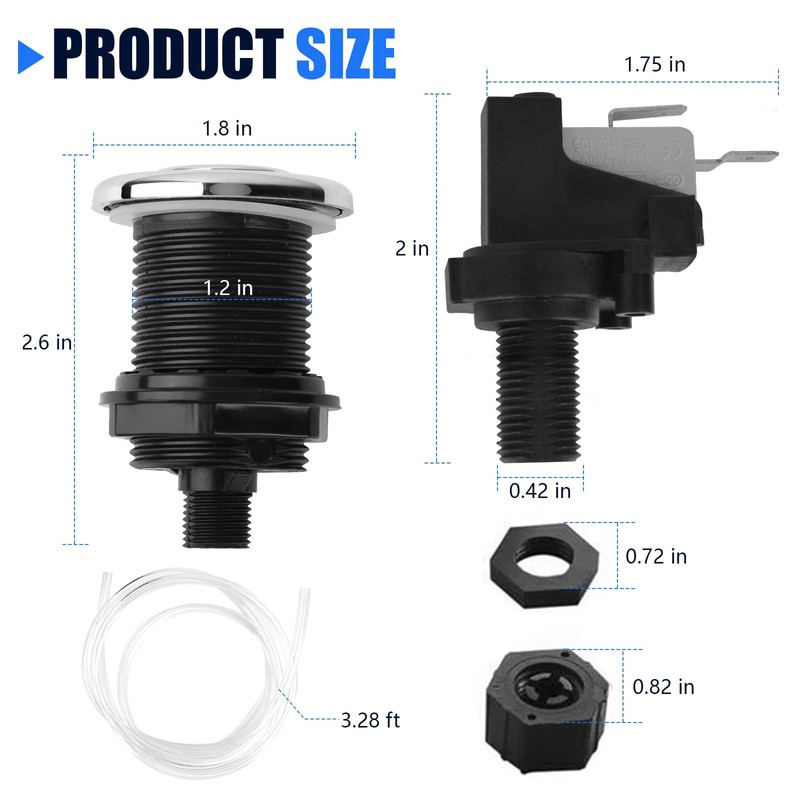 Fuoequl 16A On Off Push Button Switch Jetted Whirlpool Jet