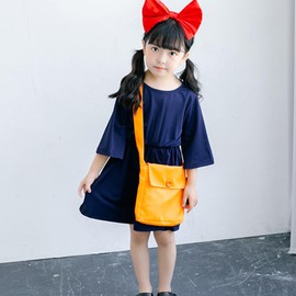 [Alaiyaky] 魔女 コスプレ キッズ 女の子 魔女っ子 衣装 ワンピース 可愛い 仮装 子供 コスチューム カチューシャ付き 髪飾り かばん セット イベント 文化祭 パーティー 写真 撮影 プレゼント (バッグ単品)
