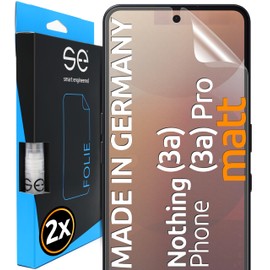 2x se® 3D Anti-Glare Protective Film for Nothing Phone (3a) / (3a) Pro, Anti-Glare, 100% Fingerprint & FaceID Compatible, Easy Bubble-Free Installation, Shock-Resistant TPU Matt, Made in Germany