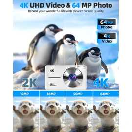 4K Digital Camera for Photography, Autofocus 64MP Vlogging Camera, 32GB TF Card, 2.8'' LED Screen, 18X Zoom, Anti-Shake, Portable YouTube Point and Shoot Digital Cameras for Kids Teens Adult Beginner