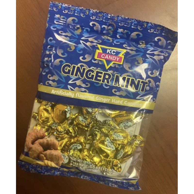 K.C KC Candy- Ginger Mint hard Candy -5.5oz Bag