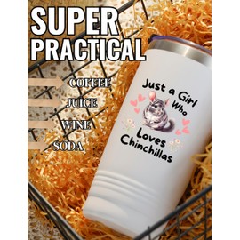 Onebttl Chinchilla Gifts for Chinchilla Lovers, Funny Gift Idea for Birthday, Christmas, 20oz Stainless Steel Insulated Tumbler Travel Mug