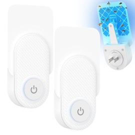 2PCS Fruit Fly Traps for Indoors- Highly Effective UV Blueish-Purple Light | Plug-in Fly Trap for Flies, Fruit Flies, Moths, Gnats, and Other Flying Insects, with 10 Sticky Pads(FT91-2pc)