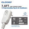 ELEGRP L22620 12AWG Gray LCDI Power Cord Plug for A/C