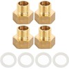 ZWWOGE 4 x Reducer 3/8 to 1/2 Inch Brass Male
