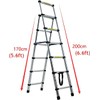Qimu 5+6 Step(5.6ft + 6.6ft) Telescoping Ladder Aluminum Extension Step