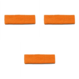 3 Pack Sport Headbands Soft Stretchy and Sweat Absorbing (Orange)