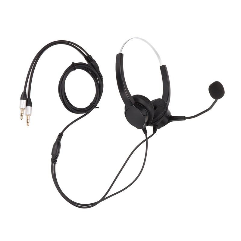 Call Center Headset Dual 3.5mm Plug Hearing Protection Noise Cancelling