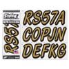 STIFFIE Whipline Solid Metallic Gold/Black 3" Alpha-Numeric Registration Identification Numbers