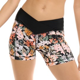 Body Glove Women's Standard Speedy Elastic Waist Hybrid Swim Short with UPF 50, Matira Floral