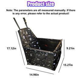 UHANBUT Pet Car Seat, Breathable & Waterproof Oxford Dog Car Booster Seats with Seat Belt and Mesh Window, Portable Foldable Travel Look Out Bag for Small Medium Dogs & Cats (Black, 1PC)