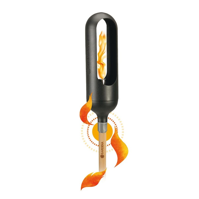 GARDENA 11360-20 ClickUp! Fire Torch, Lamp, Garden Decoration Series, Fire