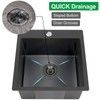 18x18 Inch Black Bar Sink Drop In Kitchen Sink, Topmount