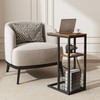 Vagusicc C Shaped End Table with Charging Station, Side Table
