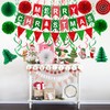Fecedy MERRY CHRISTMAS Hanging Paper Banner Pom poms Paper flower
