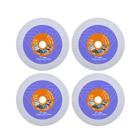 3-Inch Diamond Glass Cutting Disc – 4-Piece Diamond Saw Blade for Glass Jade Crystal Wine Bottle Ceramic Tile Marble – Compatible with Angle Grinders and Circular Saws with a 3/8" (10mm) Arbor