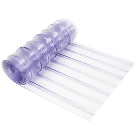 Aleco Clear-Flex II Replacement PVC Strip, 12" x 96", 0.216" Max Thick at Ribs, 0.08" Core, Ribbed Scratch-Resistant Door Curtain for Warehouse, Cold Storage,Oversized Opening, Made in USA