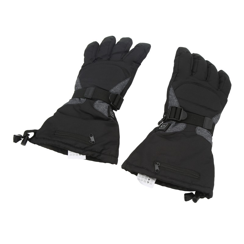 One Pair Heated Gloves Unisex Black XL 3 Gears Temperature