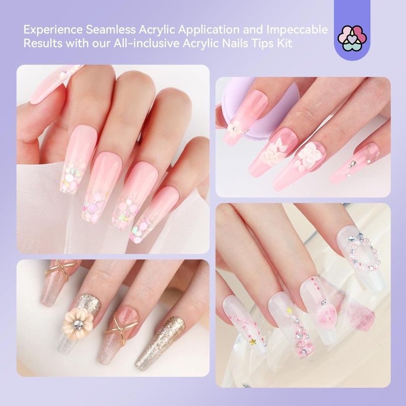 Saviland Nail Tips Set: Half Covered False Nails