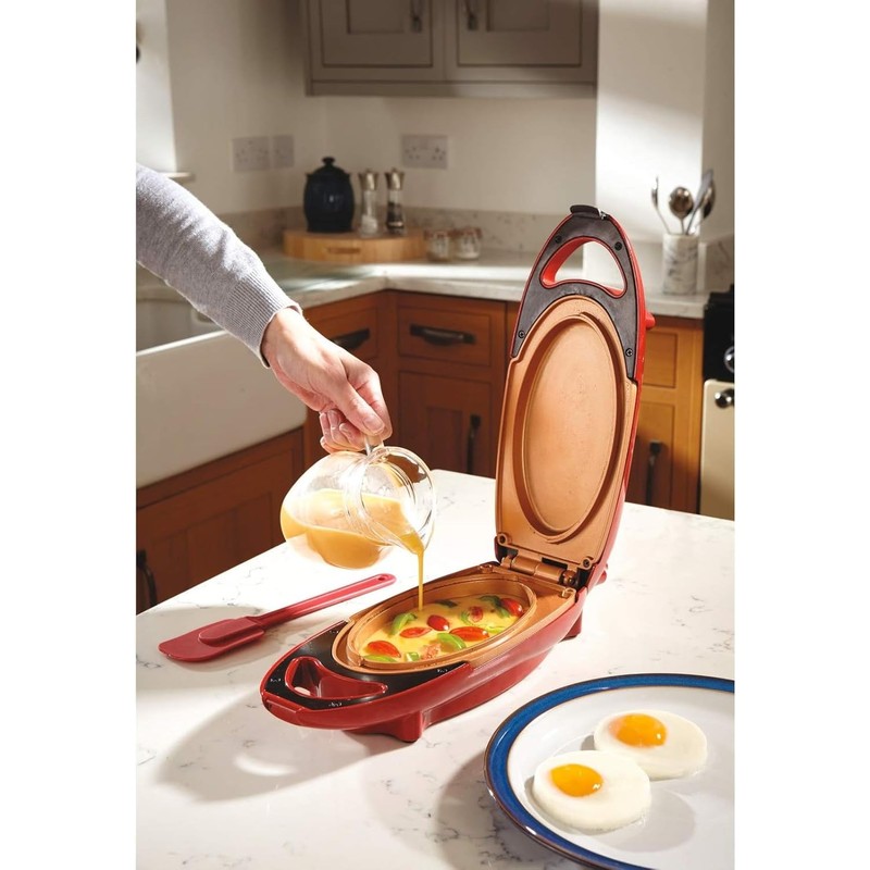 Candora Red Copper 5 Minute Chef Electric Frying Pan Smokeless