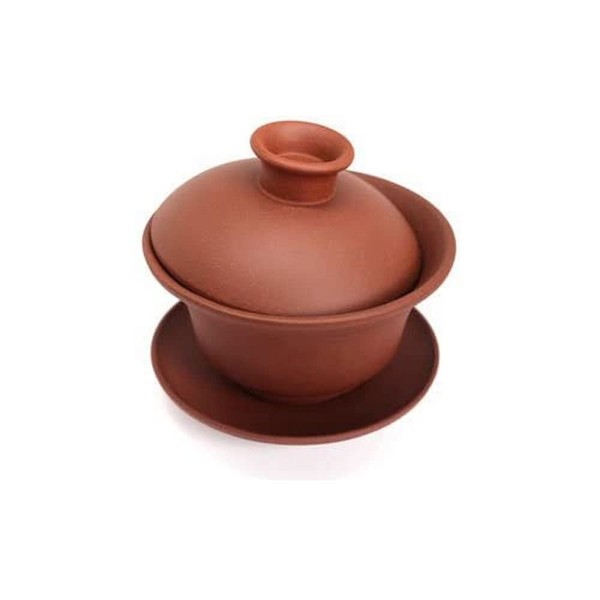 Tea Soul Zisha 150 ml, typisch chinesisch Gaiwan aus einem bestimmten roten Ton aus Yixing, Keramik, braun, 10.2 x 10.2 x 10 cm