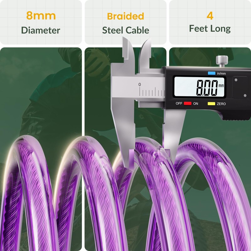 Titanker Bike Lock Cable, 4 Feet Bike Cable Lock Basic