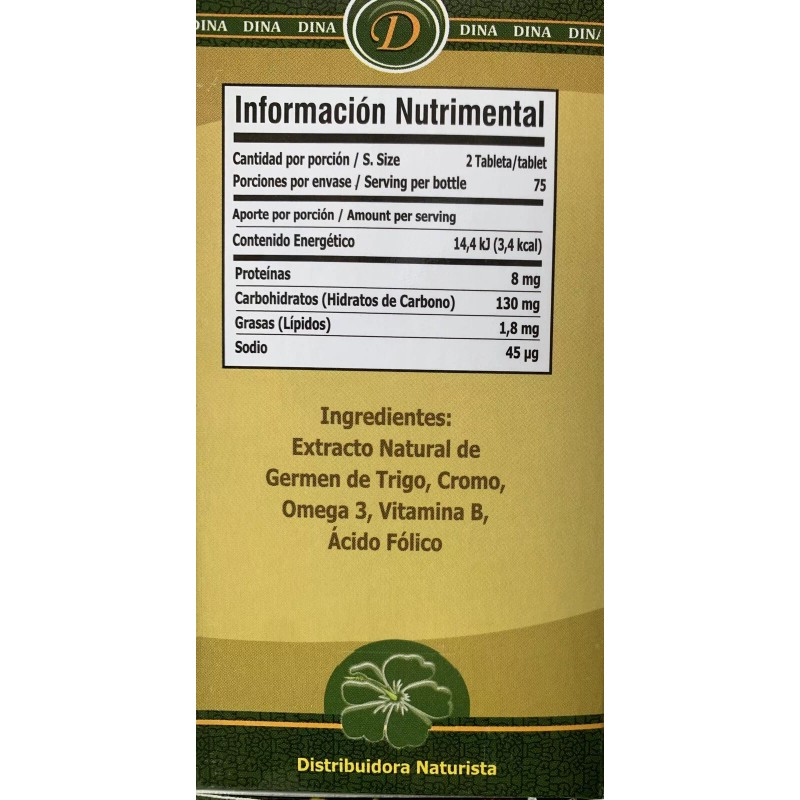 Dina Levadura de cerveza 150 Tabletas Omega 3 Vitamina B