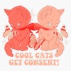Cool Cats Get Consent 1 Bumper Sticker Vinyl Decal 5"