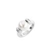 UNOde50 Sterling Silver and Synthetic Pearl Plated Metal Ring, Sterling