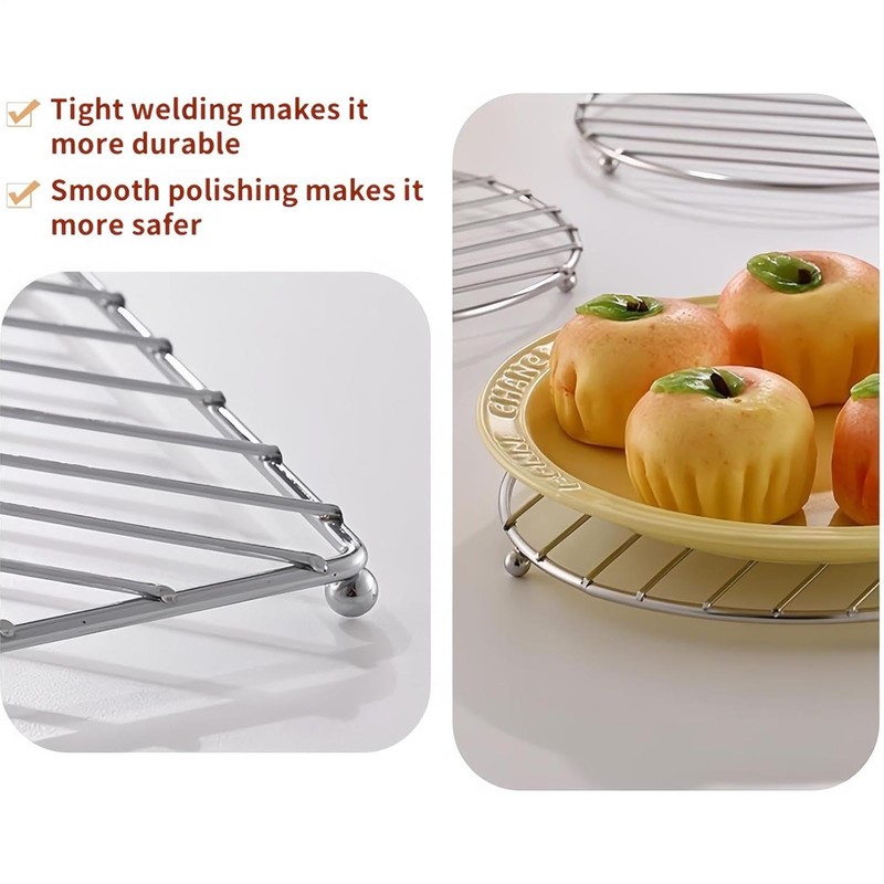 Metal Trivets for Pots and Pans,Stainless Steel Square/Round Trivet for
