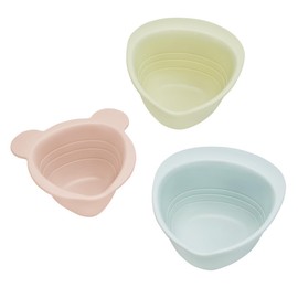 Combi Baby Dinnerware, Set of 3, Bloom, From 5 Months to Up, Triangular Shape, Easy to Use