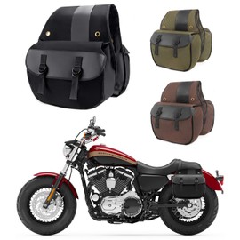 Nomad USA Quick-Easy Universal Fit Throw Over Motorcycle Canvas Biker Cargo Saddlebags (Black)