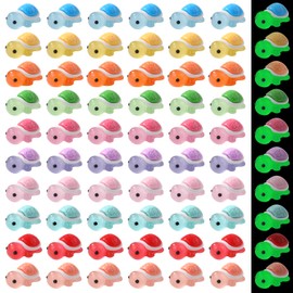 XIMISHOP 50PCS Mini Resin Turtle，10 Colors Cute Small Resin Turtles Colorful Luminous Tiny Little Plastic Turtle Glow in The Dark for Garden Micro Landscape Aquarium Dollhouse Ocean Theme Decor