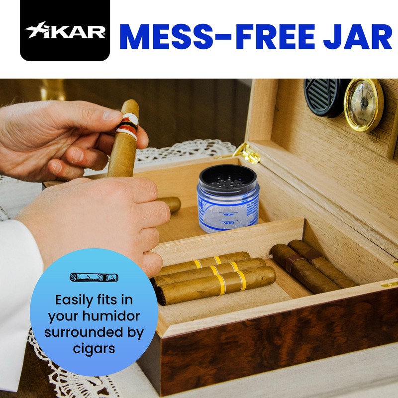 XIKAR Crystal Gel Humidifier Jar for Cigar Humidors, 2oz -