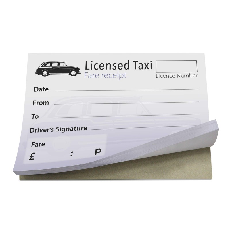 Taxi Receipt Pads, Pack of 10, (500 Receipts per Pack),