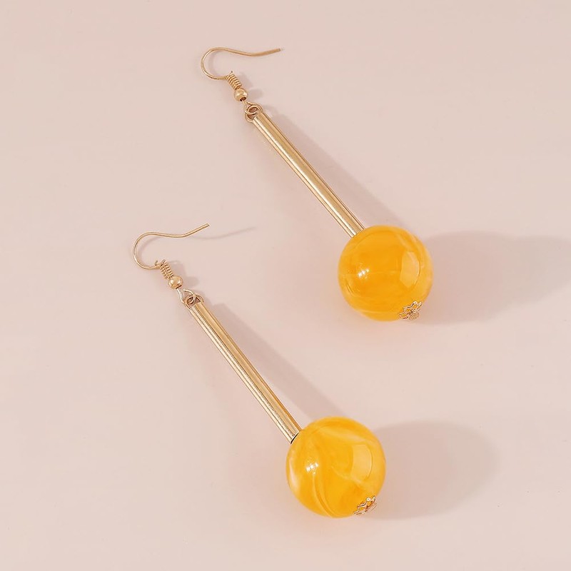 Acrylic Geometric Earrings Round Square Resin Earrings Lightweight Drop Earrings