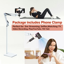 Hair Dryer Stand Holder Rotate Hands Free Hair Dryer Stand Holder，Adjustable Hands Free Blow Dryer Holder，Blow Dryer Stand Hands Free Clip Suitable for 99% Hair Dryer(White)