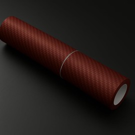 RockRose 3D Matte Burgundy Red Carbon Fiber Vinyl Wrap – Self-Adhesive, Anti-Wrinkle & Air Release | DIY Automotive Film for Cars, Bikes, and More (1FT x 10FT)