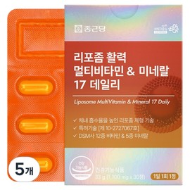 Chong Kun Dang Liposome Vitality Multivitamin & Mineral 17 Daily 33g, 30 tablets, 5 units / 종근당 리포좀 활력 멀티비타민 & 미네랄 17 데일리 33g, 30정, 5개